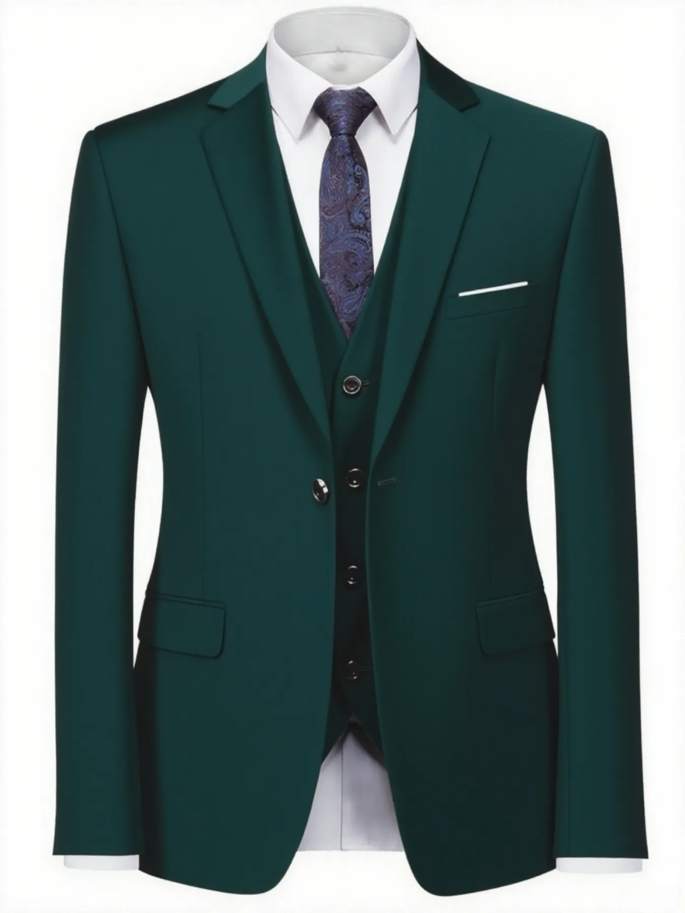 Mens Suits Mens Emerald Green Peak Lapel... From 24,42 €