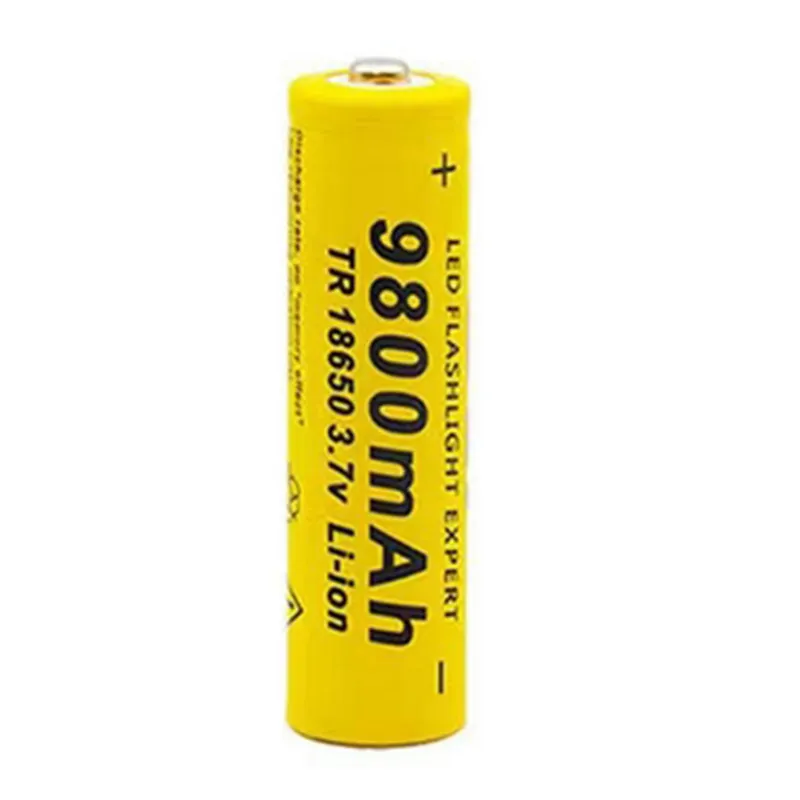 3.7v 18650 9800mah li-ion rechargeable battery yellow for flashlight torch Manufacture 18650 Lithium Rechargeable Batteries 3.7V 9900mAh