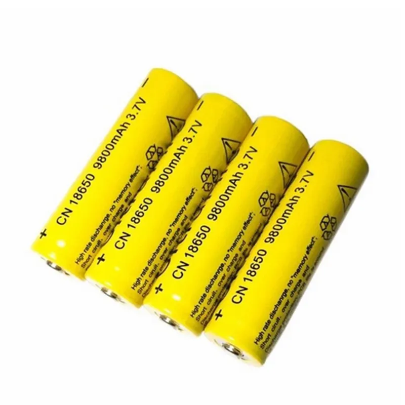 3.7v 18650 9800mah li-ion rechargeable battery yellow for flashlight torch Manufacture 18650 Lithium Rechargeable Batteries 3.7V 9900mAh