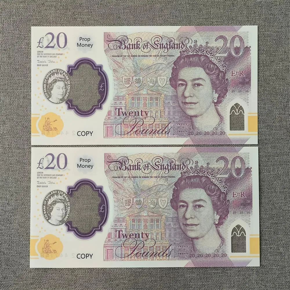 ✓ DHgate 5A 초박형 투명 폴리머 영국 영화 소품 화폐 무광택 효과가 있는 현실적인 영국 파운드 지폐 5, 10, 20, 50  GBP, 70x37mm, 50% 크기 | 오늘 특별 할인