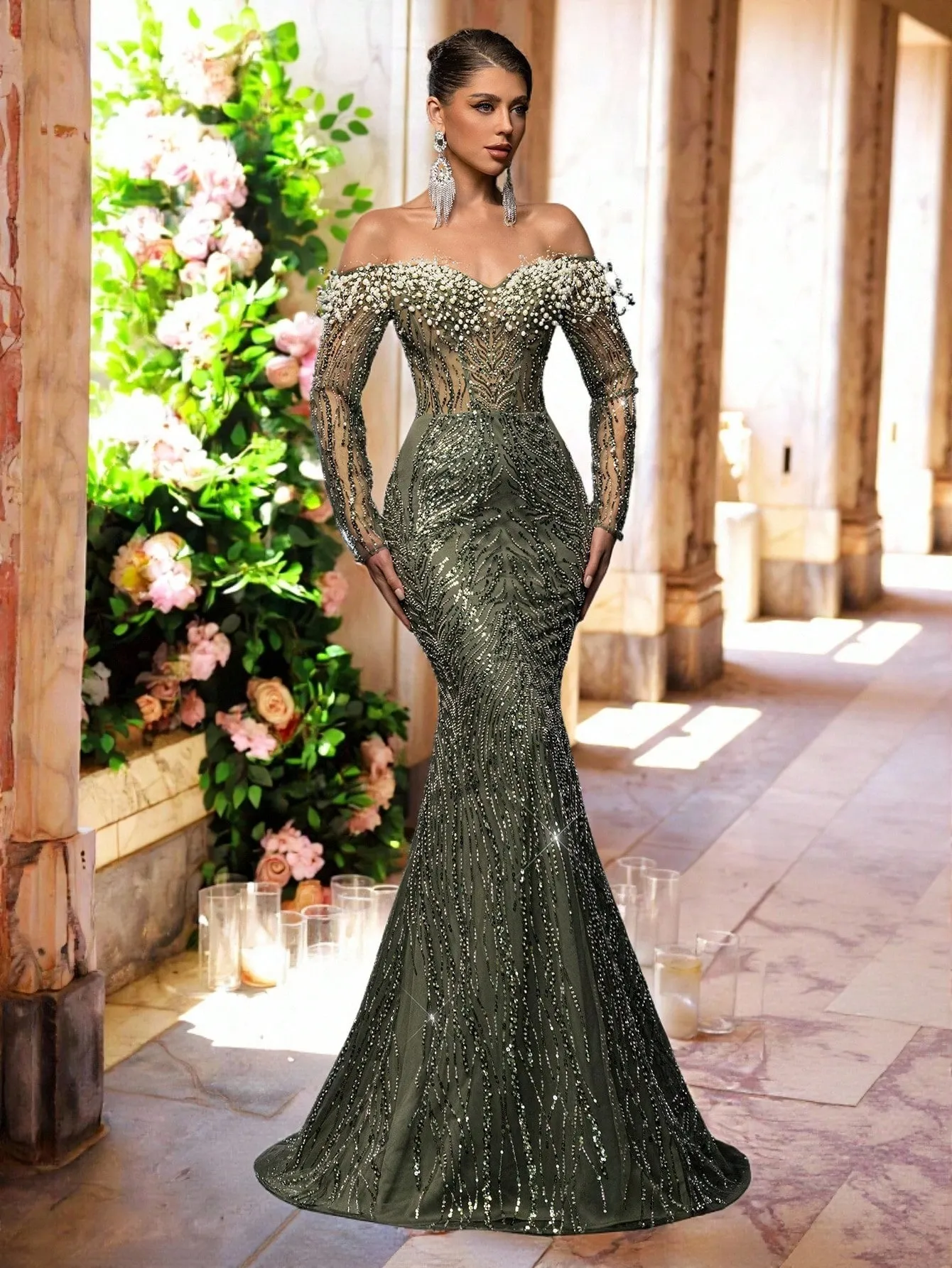 vintage couture evening dresses Amelia Couture TM1016 Prom Dress - Vintage-Blue main image 0