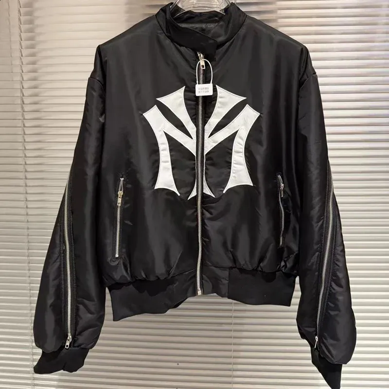 Mowalola Embroidered Pilot Bomber Jacket Black Zip From Dou04