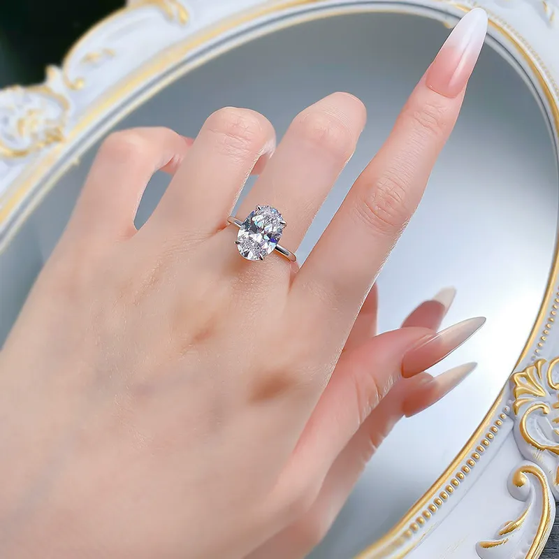 女性用925スターリングシルバー婚約指輪：スクエアラウンドピンク 高級 リング 指輪 サイズ8 シルバ - カラー ジルコニア ブリンブリン
