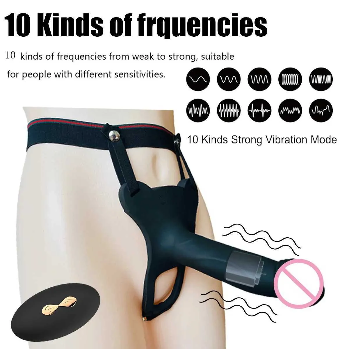 10 Speed Vibrating Hollow Strap On Harness Dildo... From 10,98 €