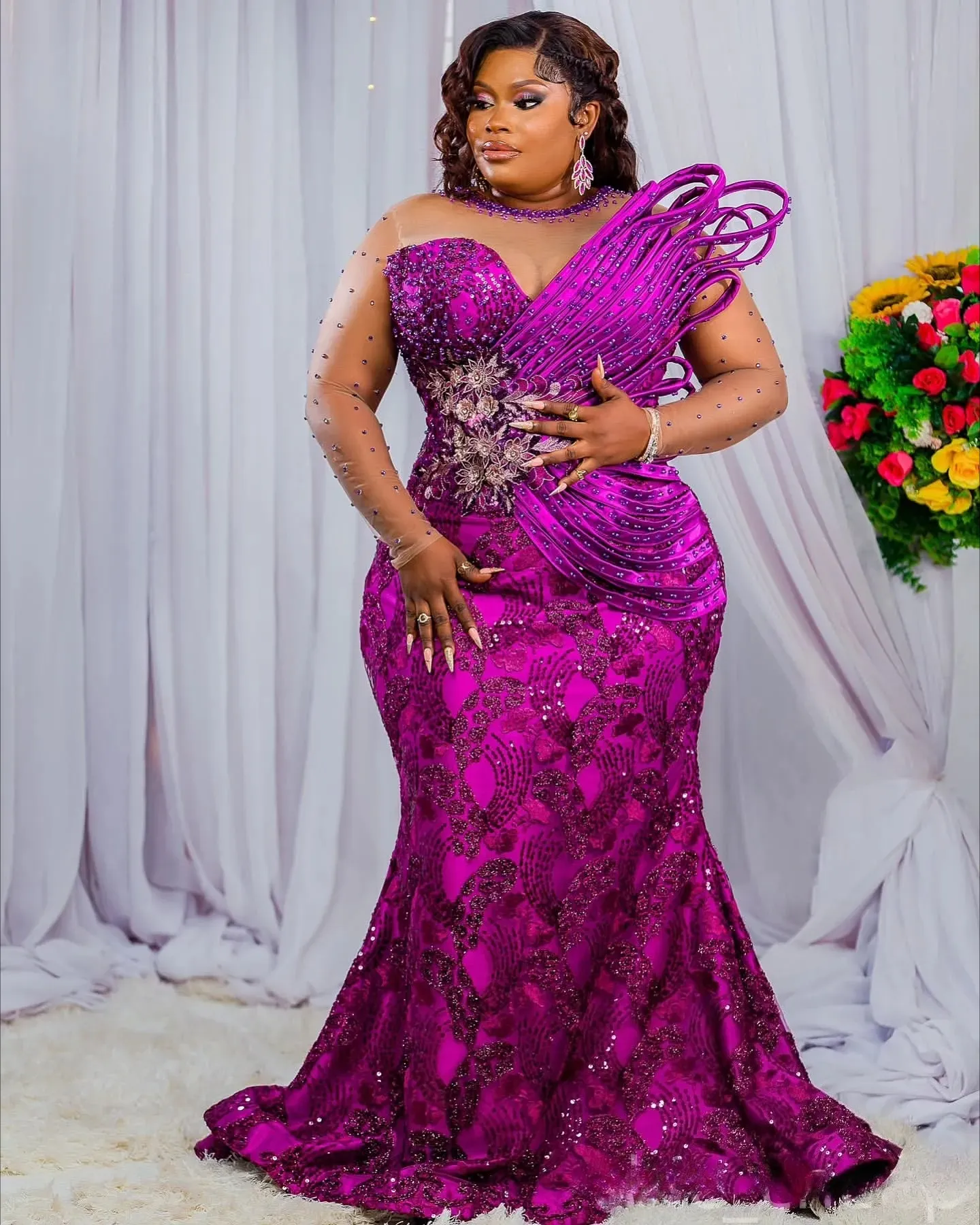 Mermaid Purple Plus Size Prom Dresses Floral Lace... From Babynice666, $229.74 | DHgate.Com Mermaid Purple Plus Size Prom Dresses Floral Lace... From Babynice666, $229.74 | DHgate.Com