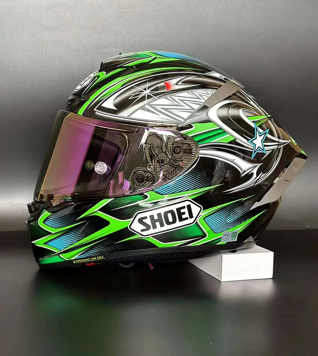 Full Face Motorcycle Helmet: Green Yanagawa 5 Style From Gxmpan