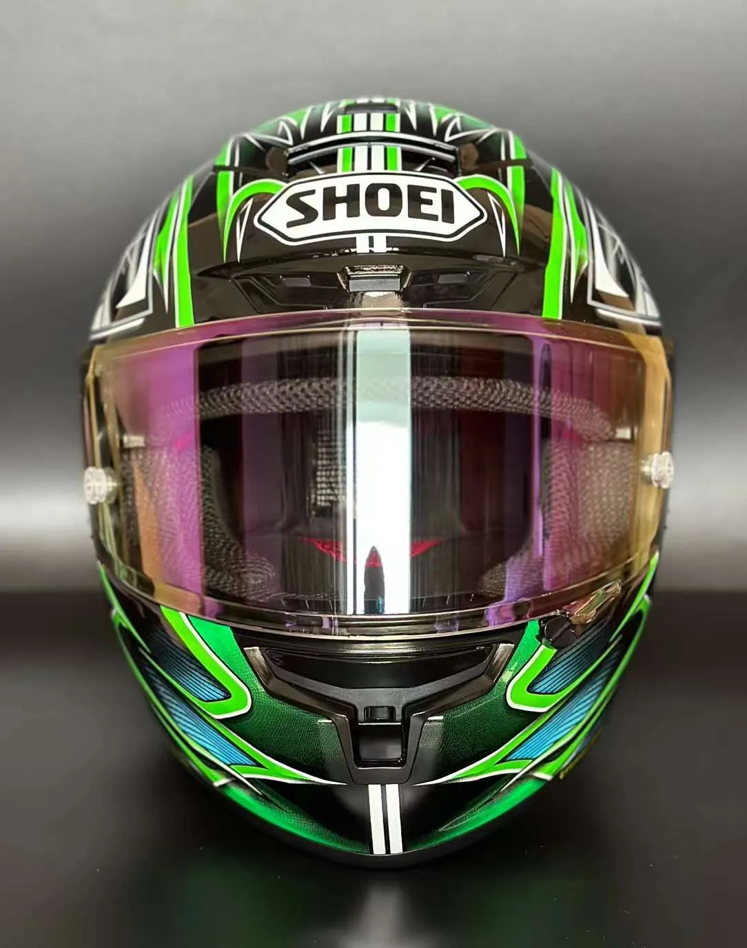Full Face Motorcycle Helmet: Green Yanagawa 5 Style From Gxmpan