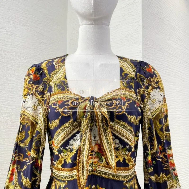 Brand Black Gold Floral Print Long Sleeve Midi Dress Squared Collar Pleat Design For Womens Party Wear From Men_essentials, $236.69 In Bulk | DHgate.Com Brand Black Gold Floral Print Long Sleeve Midi Dress Squared Collar Pleat Design For Womens Party Wear From Men_essentials, $236.69 In Bulk | DHgate.Com