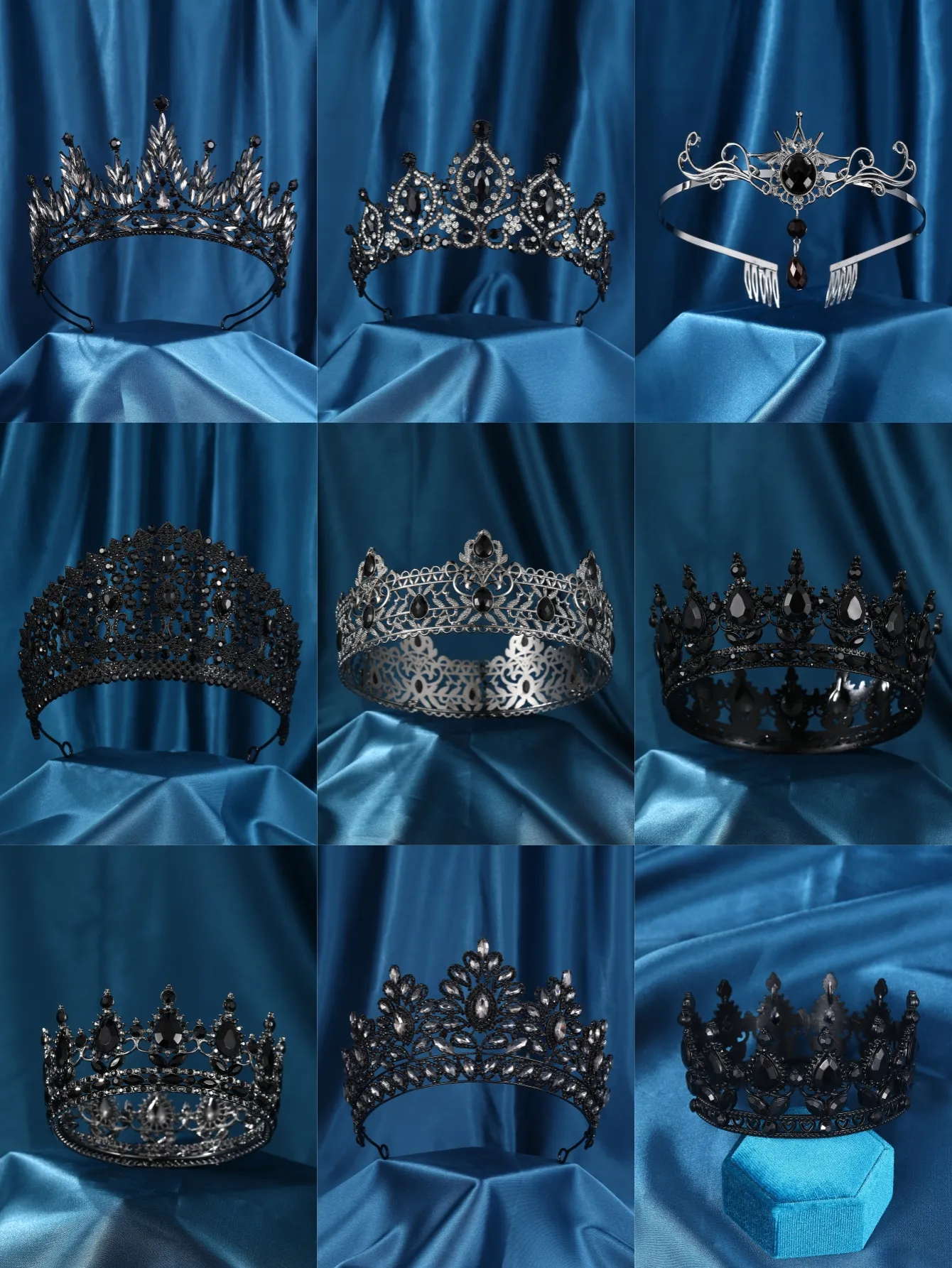 Elegant Black Crystal Tiaras And Crowns: Rhinestone... From  display picture 2