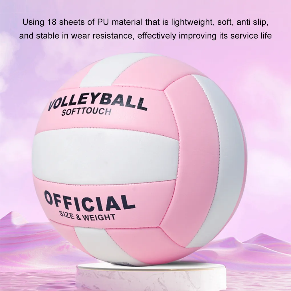 Ballon Volley-ball De Plage Taille 5 – Souple En PU, Vessie Caoutchouc, Intérieur Extérieur, Entraînement Professionnel