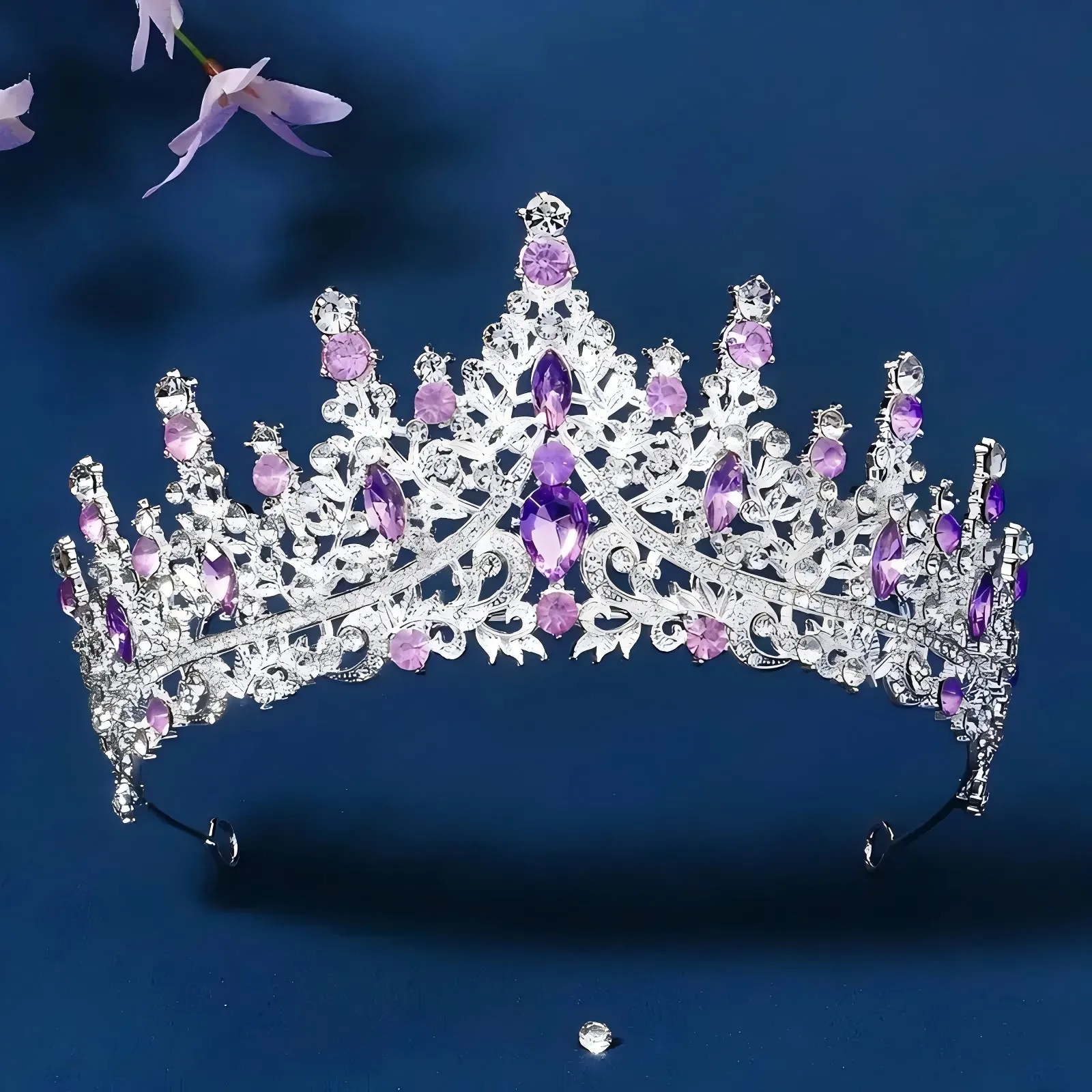 2821 Luxury Rhinestone Baroque Queen Tiaras and Crowns , Handmade Wedding CIEHER Baroque Queen Crown Rhinestone Wedding Tiara  main image 3