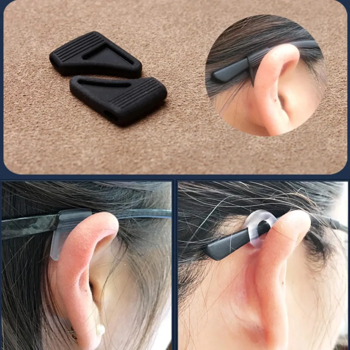 Spectacle Grip Eyeglasses Retainers Premium Silicone Anti Slip Ear Grip Hooks ...