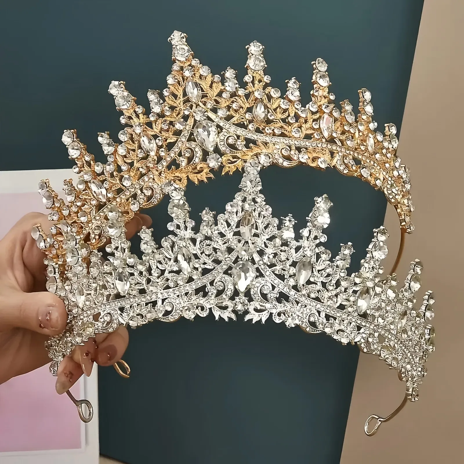 Baroque Queen Crown Elegant Rhinestone Wedding... From 