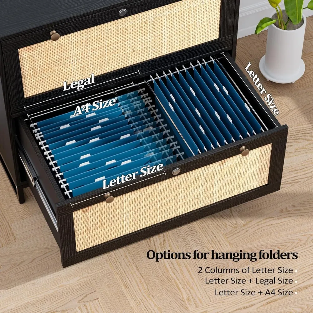 GOODSILO 2 Drawer Locking File Cabinet Mobile Under Desk Filing For Letter /Legal/A4 Home Office Storage Black W1247125571 - Best Buy - View #6