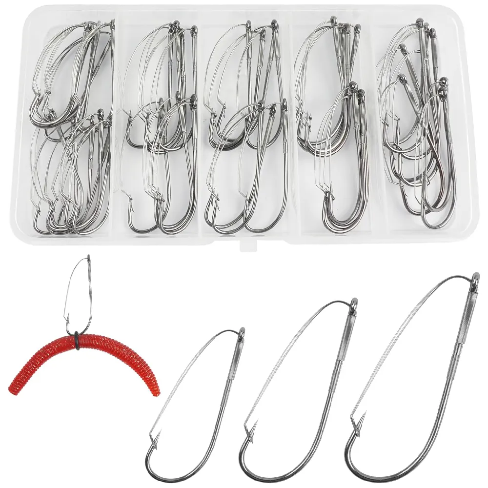 bass fishing worm hooks Advantage 3314 Worm bait hook is made of high carbon steel with black nickel plated Extra Wide Gap Offers More Consistent Hookups Z Man ZWG Worm Hook