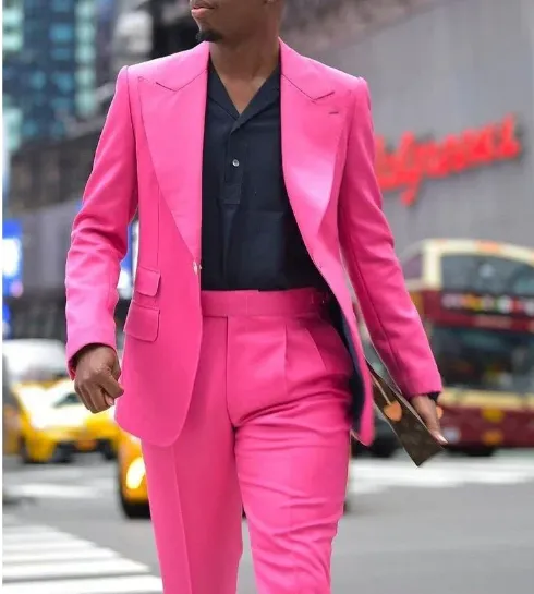 open lace back dress Men's 2 Piece Hot Pink Suit For Wedding Proms Groomsmen Slim Fit Tuxedo –  MOGU SUIT