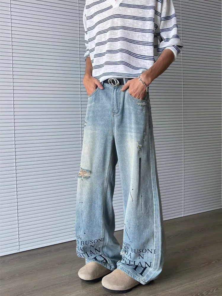 Trashy Y2K 2000S Letter Printed Washed Blue Baggy... From 