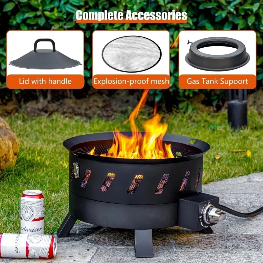 3 Inch Portable Propane Fire Pit Bowl For Outdoor Use With Lid And Handles,  Smokeless Gas Firebowl From Dh3904049, $96.44 | DHgate.Com, image size:1000x1000