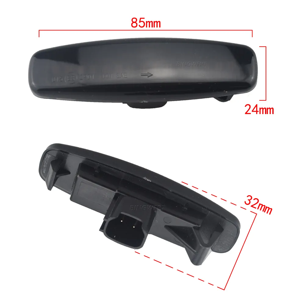 Dynamic LED Side Marker Turn Signal Blinker For Infiniti FX35 FX37 G35 EX25 – Smoked/Tinted, 12V