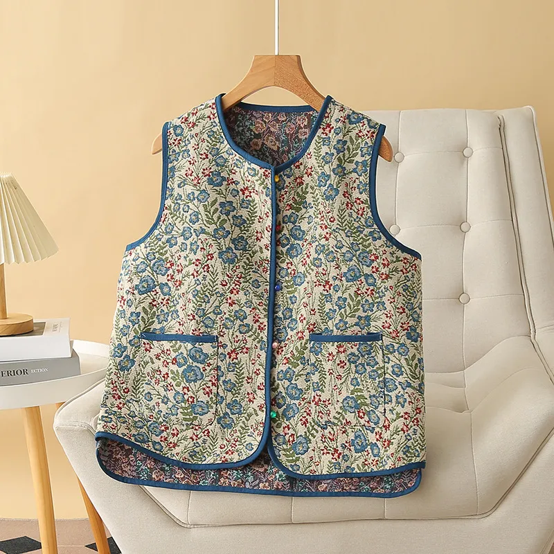 Sleeveless Vest For Women, Jacquard Retro Coat, From
