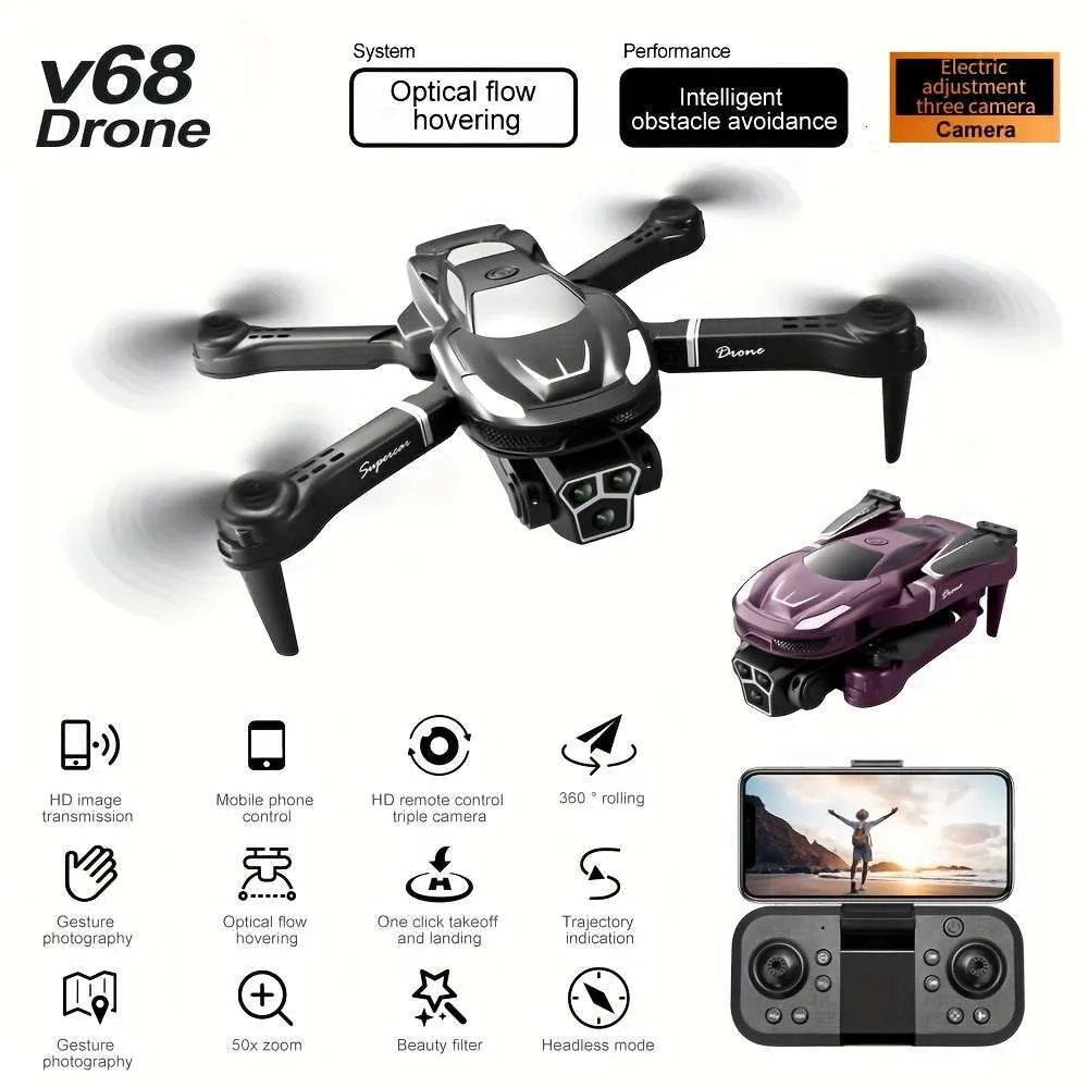 V Pro Max Drone Triple HD Cameras With Flip Gesture... From ...