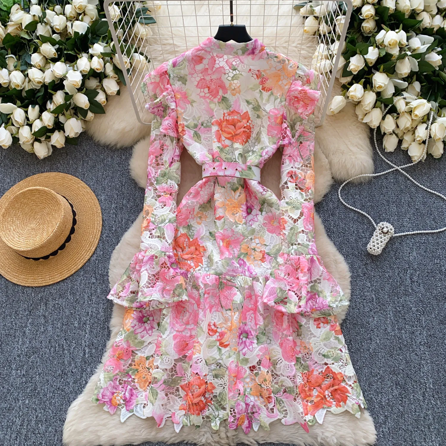 Casual Dresses Womens V Neck Floral Embroidery Lace... From Xiongstore,  $40.21 In Bulk | DHgate.Com