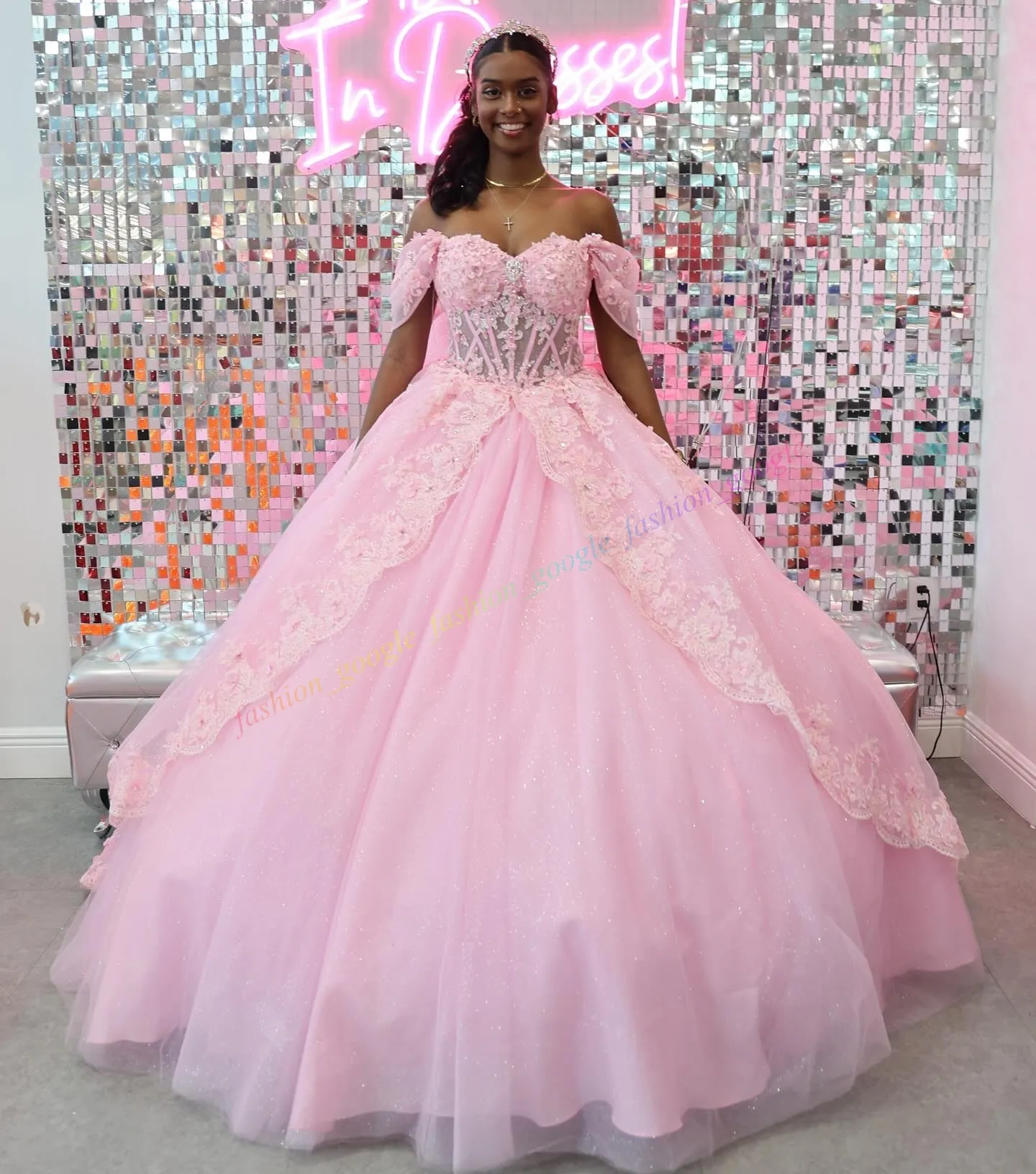 see through corset quince dress Glitter Pink Quinceanera Dresses Sheer Corset... From Fashion_google, Rs.18,222.91 Wedding dress Neckline_Strapless Sweetheart High Neck Chiffon Wedding Color:Black/Gold Multi this corset quinceanera dress