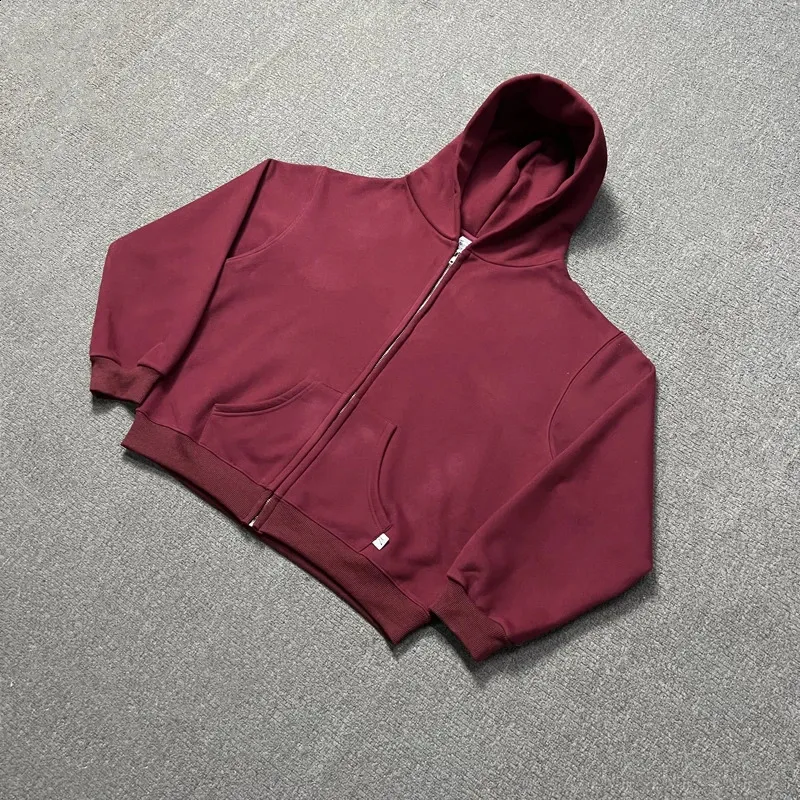 Akimbo Red Zip Up Hoodie – Loose Fit Streetwear From Chao04