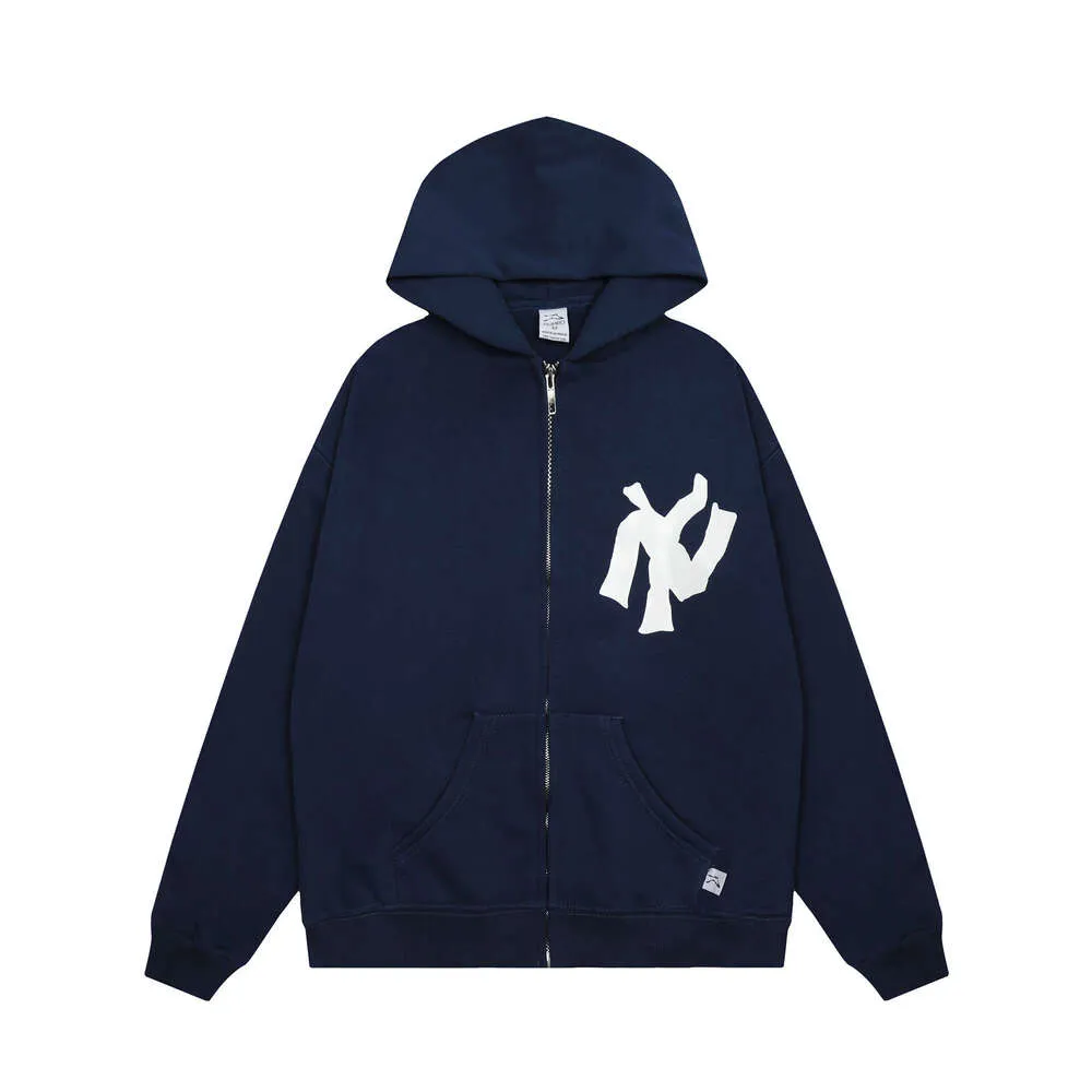 Akimbo Club Camo Zip Hoodie Velvet Loose Fit Hip Hop Style