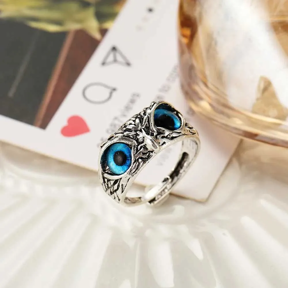 Vintage uil ring voor dames en heren gothic dieren sieraden_voghion.com