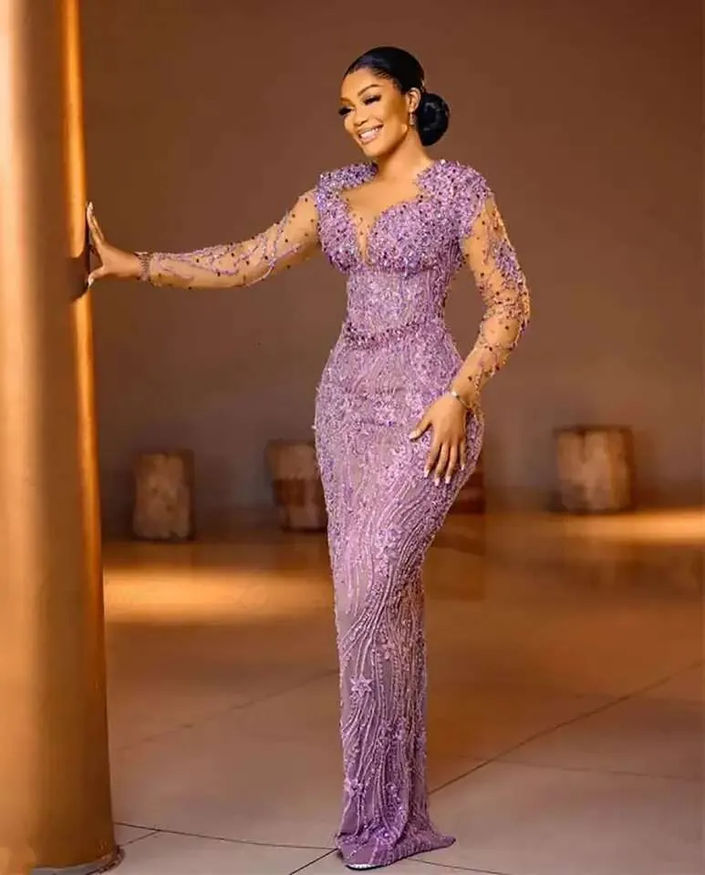 African Plus Size Mermaid Evening Dresses Purple Beaded Lace Prom Gown  Elegant Long Aso Ebi Party Dress Custom Engagement Formal Wear From  Babydress126, $239.06 | DHgate.Com