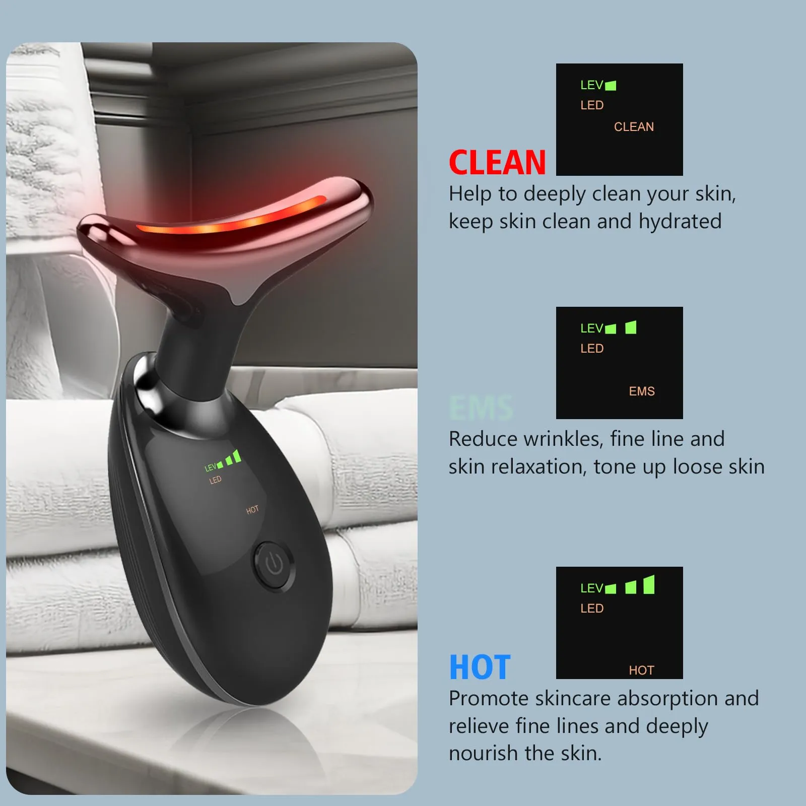 face massager vibrating Amazon Hot Home Use Beauty Equipment 24K Gold Vibrating Lifting Skin Care  Tools Electric Massage Face Roller Facial Vibration Massager main image 0