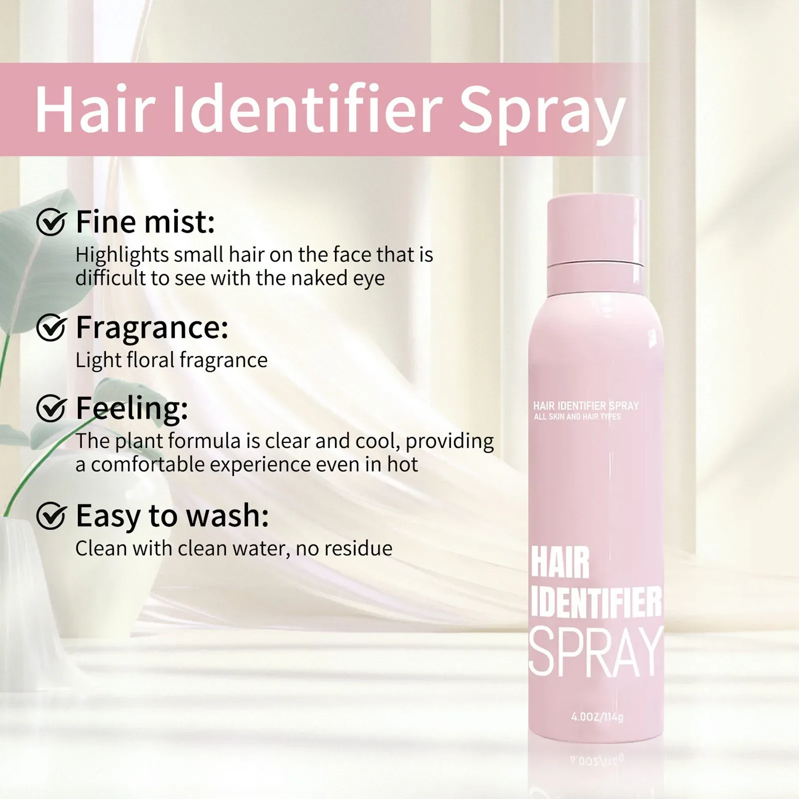 114ml Hair Identifier Spray Dermaplaning Spray Powder For Facial Hair ...