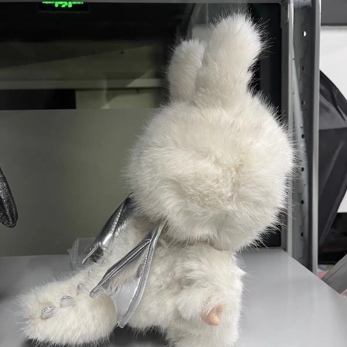 2025 hit trend doll 38cm/14.94in big angel/big chief rubber doll plush labubu Laubu Laubu doll white/green toy display piece for home and living room decoration