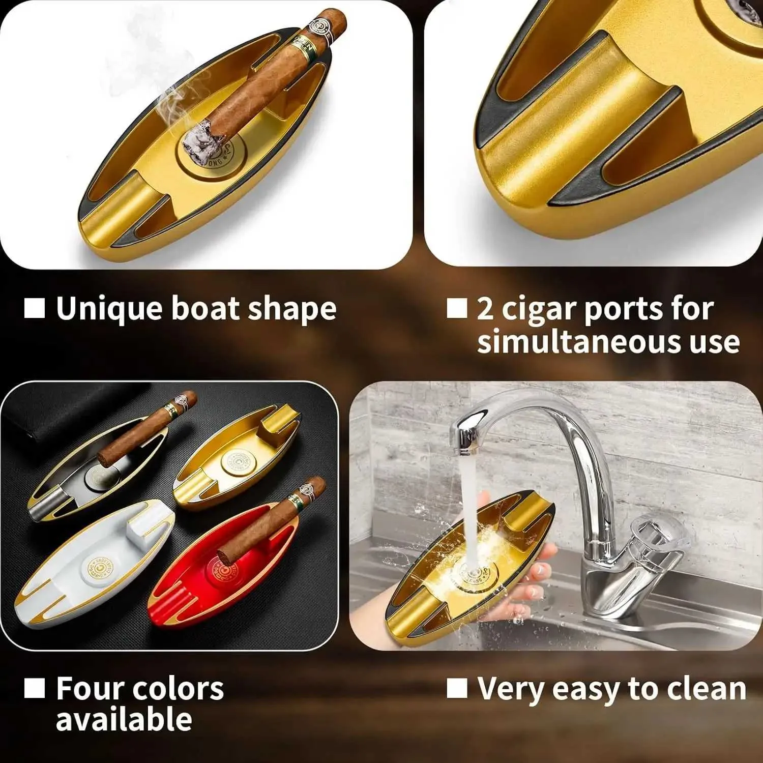 Monsoon Boat Shaped Cigar Ashtre Light Poop Portable Ashtre Luxury ...
