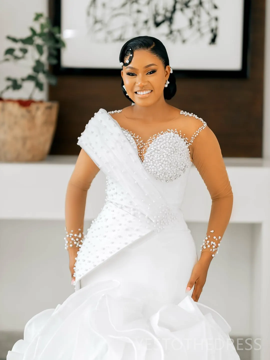 african bridal dresses Igbankwu Custom Lace Wedding Dress | Gele & Fan Optional Body Shape 710 African bridal ideas in