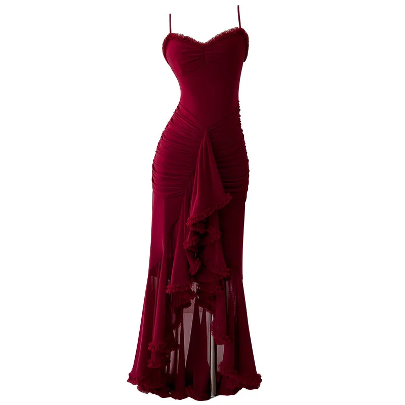 fitted lace wedding dress Red Floral Sleeveless Midi Dress - All Dresses