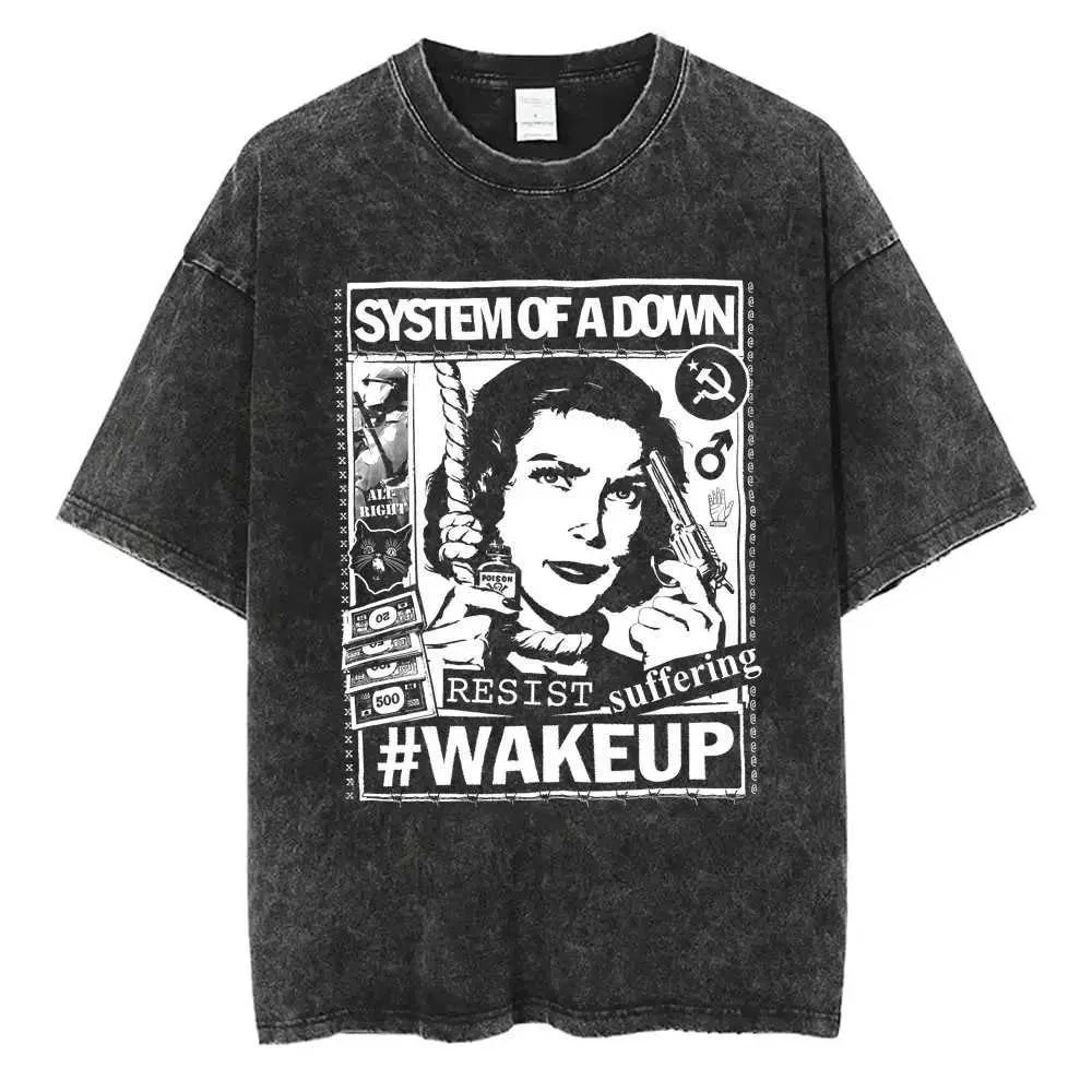 T-shirt Femme 100% Coton System Of A Down - Design Fan Rock Métal Années 2000, Coupe Ajustée