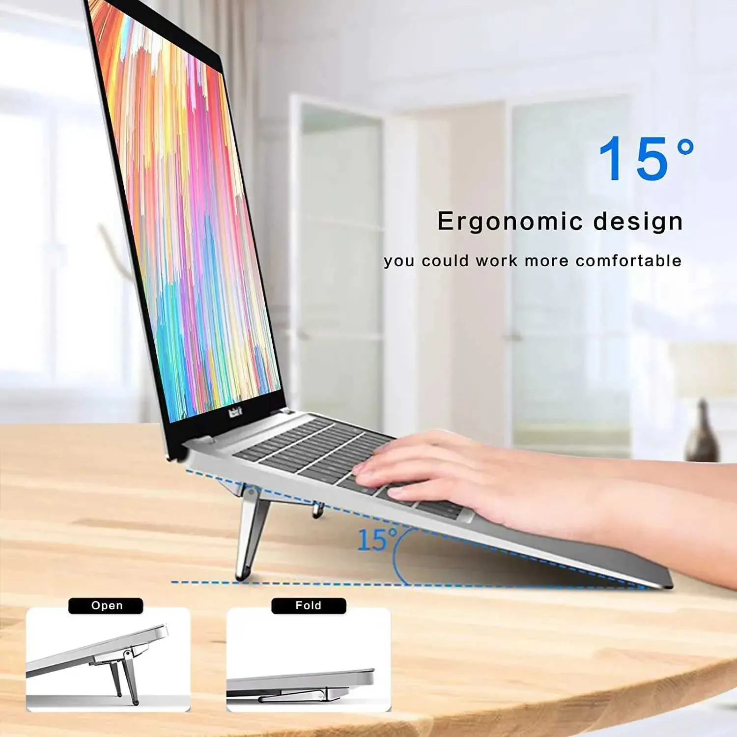 Laptop Notebook Stand: Portable Metal Riser, Foldable Cooling Kickstand ...