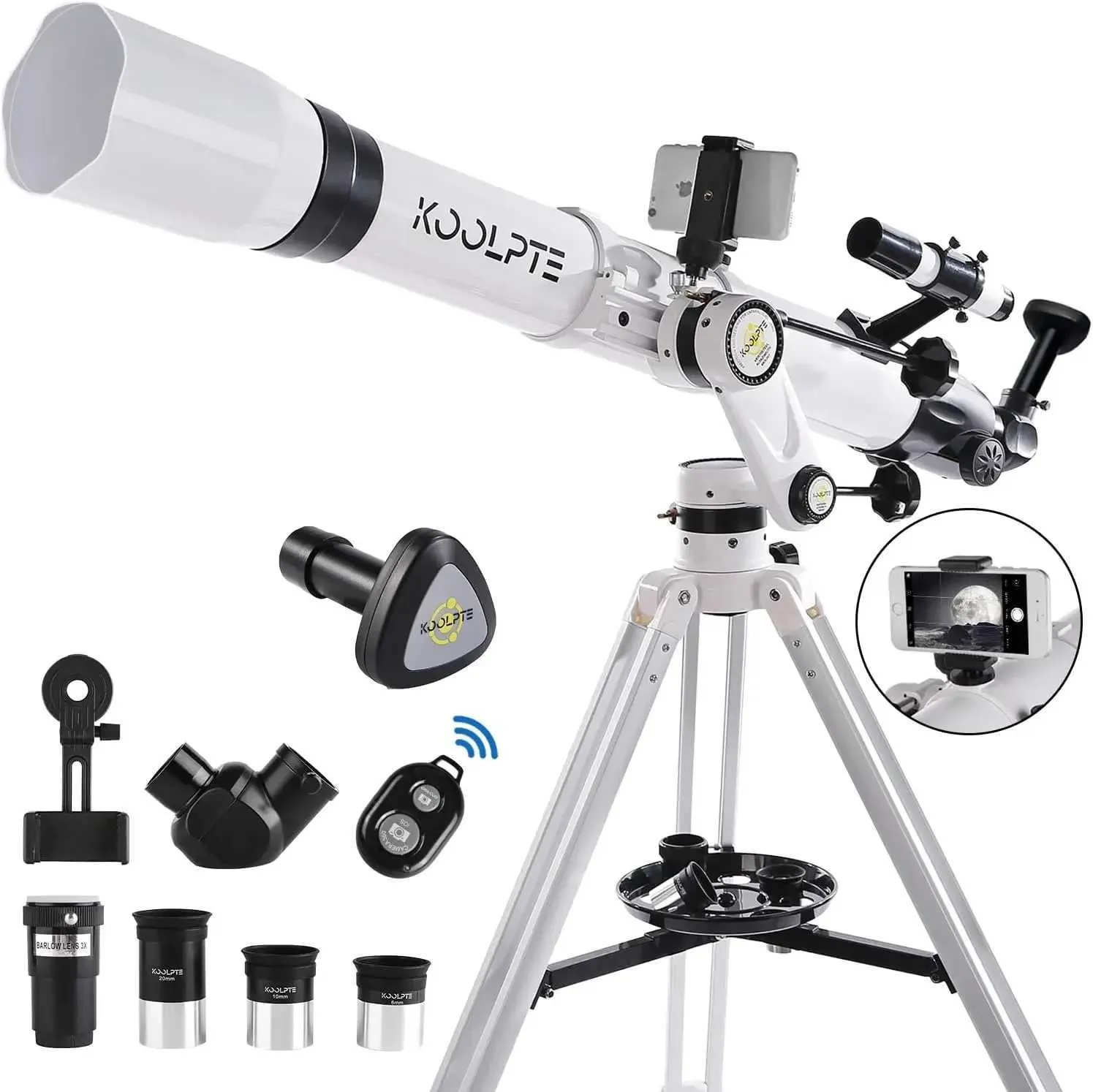 Telescope For Adults & Kids, 80mm Aperture 500mm Portable Refractor Telescope For Astronomy Beginners, Professional Travel Astronomical Telescopes With Tripod, Stickers, Phone Adapter, Backpack