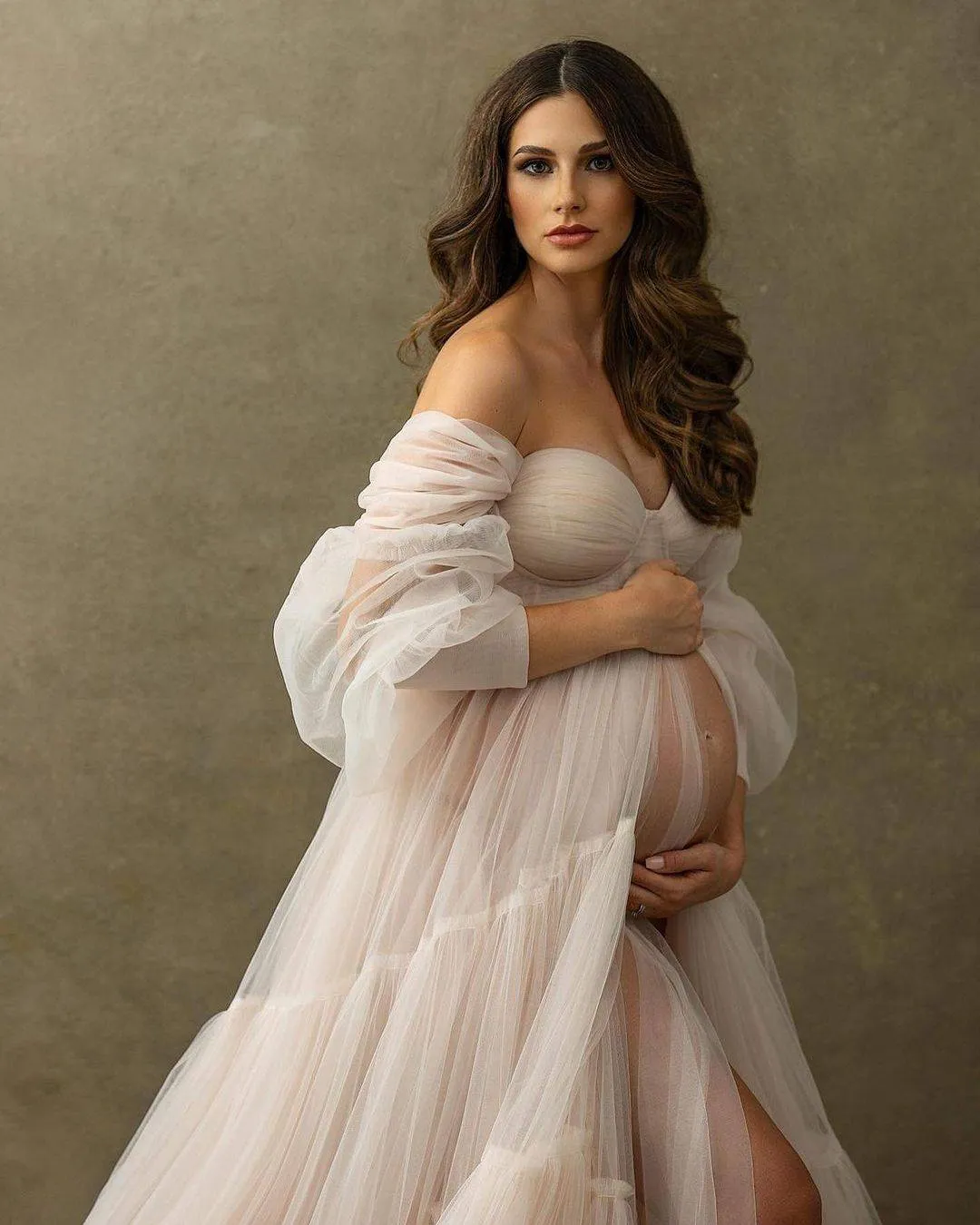 sachin and babi light blue dress MAGGIE'S WALKER Maternity Dress Pregnancy Clothes Lady Elegant Vestidos Pregnant  Women Lace Party Formal Evening Dress main image 1