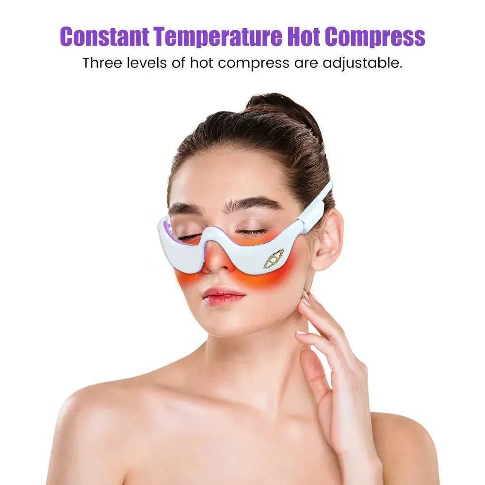 Masque Yeux Thérapie Lumière Rouge EMS Microcourants - Anti-âge Et Massage Sous Les Yeux - Blanc Unisexe - Neuf