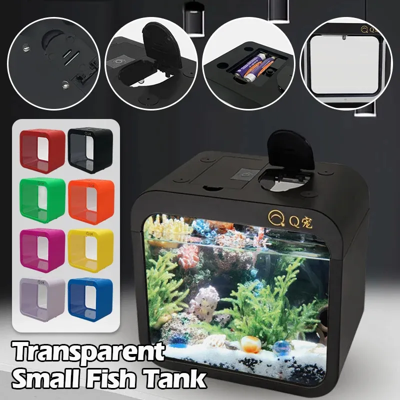 2026 Transparent Acrylic Portable Fish Tank With LED... From ...