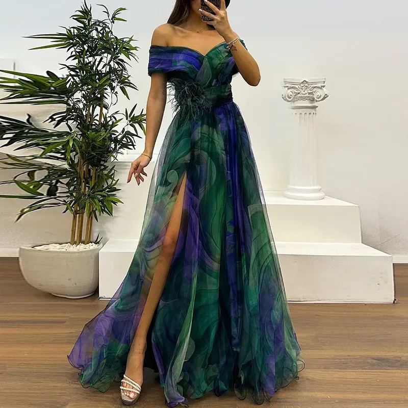 Summer Floral Printed Lady Evening Dress Strapless Pencil Silhouette  Ankle-Length Chiffon Dress with Short Sleeves from Dhgate Plus size Dresses  - price 90.46