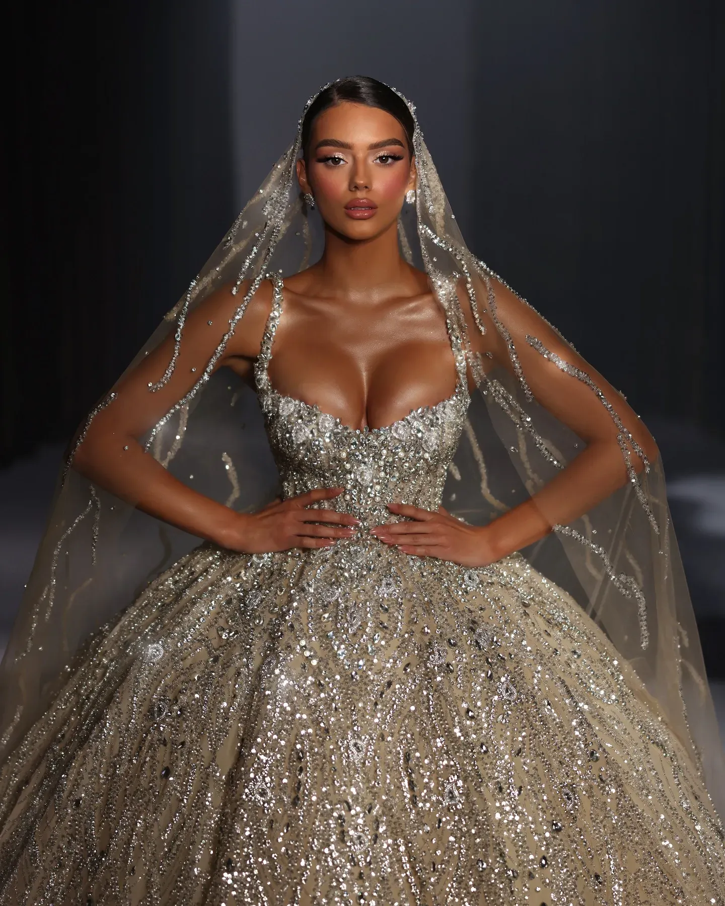 Luxury Beaded Spaghetti Strap Ball Gown Wedding Dress... From Manweisi,  $506.67 | DHgate.Com