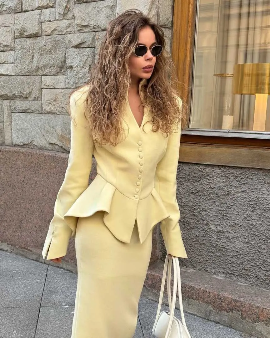 Yellow Women Blazer Dress Mermaid Ladies... From Greatvip, $101.31 | DHgate.Com Yellow Women Blazer Dress Mermaid Ladies... From Greatvip, $101.31 | DHgate.Com