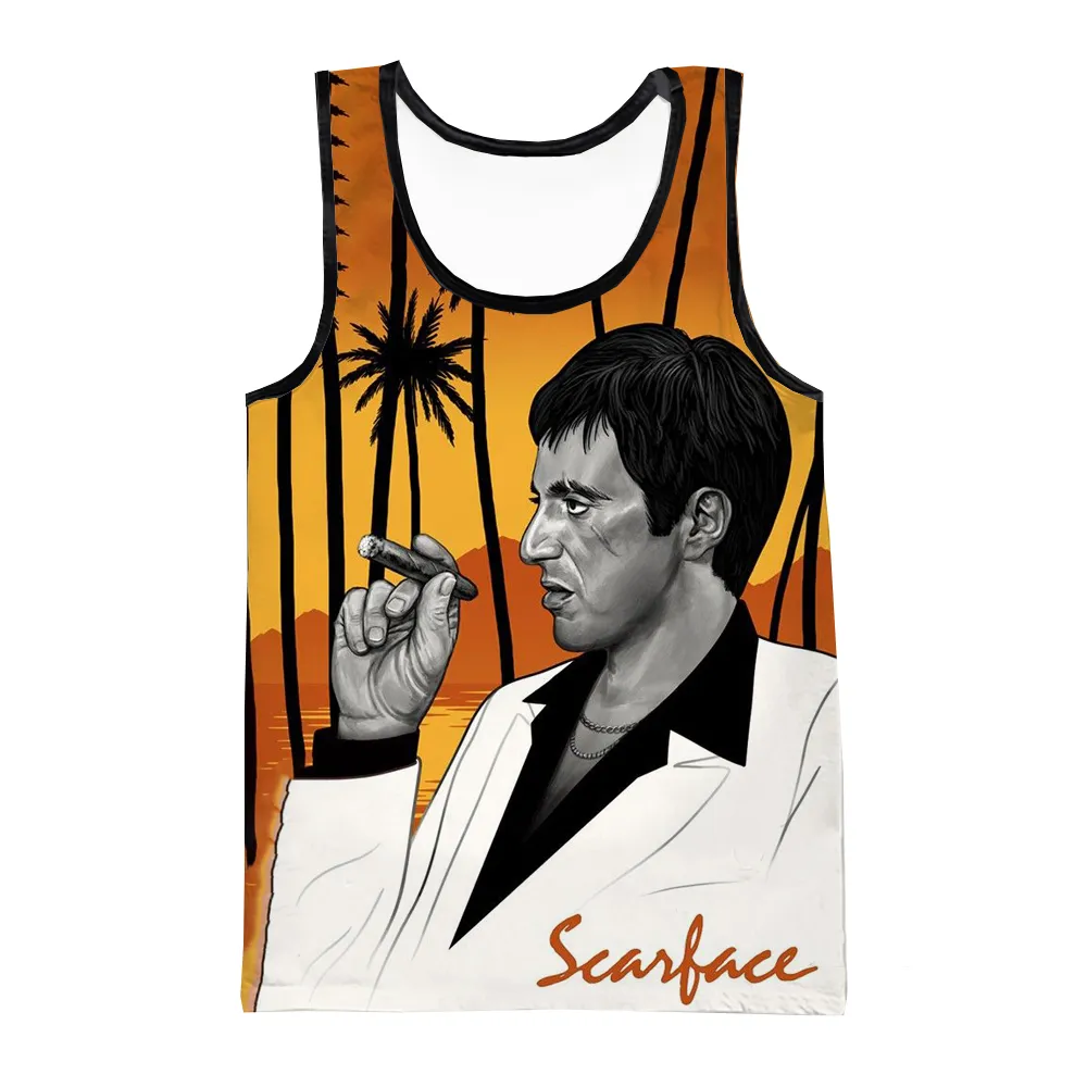 Summer Scarface Toqule Tops Película 3D Streetwear Impresa Fashion Menevis  Torn Tan Tanking Fitness Gym Gym Vest Man Clothing De 15,91 € | DHgate, image size:1000x1000