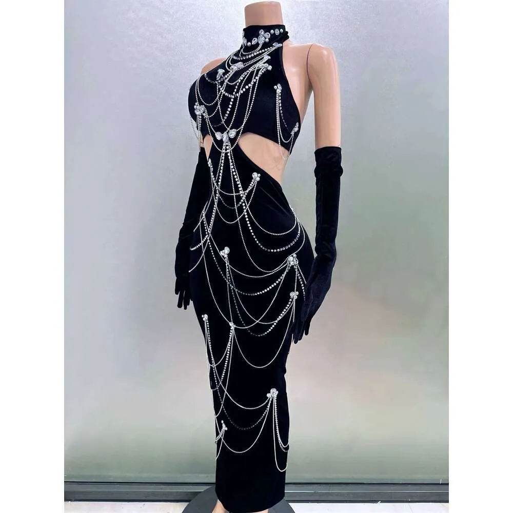 navy blue dress for baby girl Nanisca Black Lace Detail Backless Midi Dress – Get That Trend main image 1