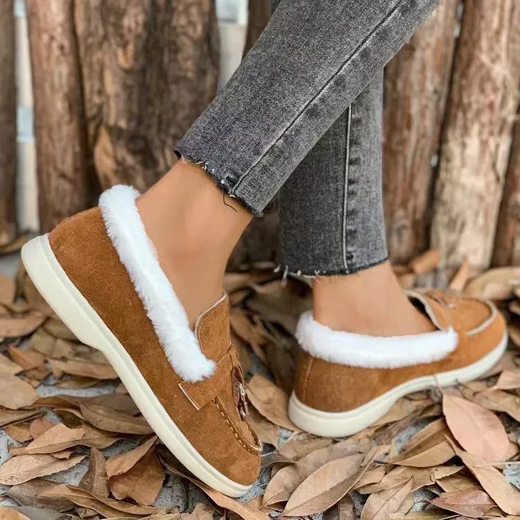 Women's Black Velvet Walking Shoes Height Increasing Autumn Winter_voghion.com
