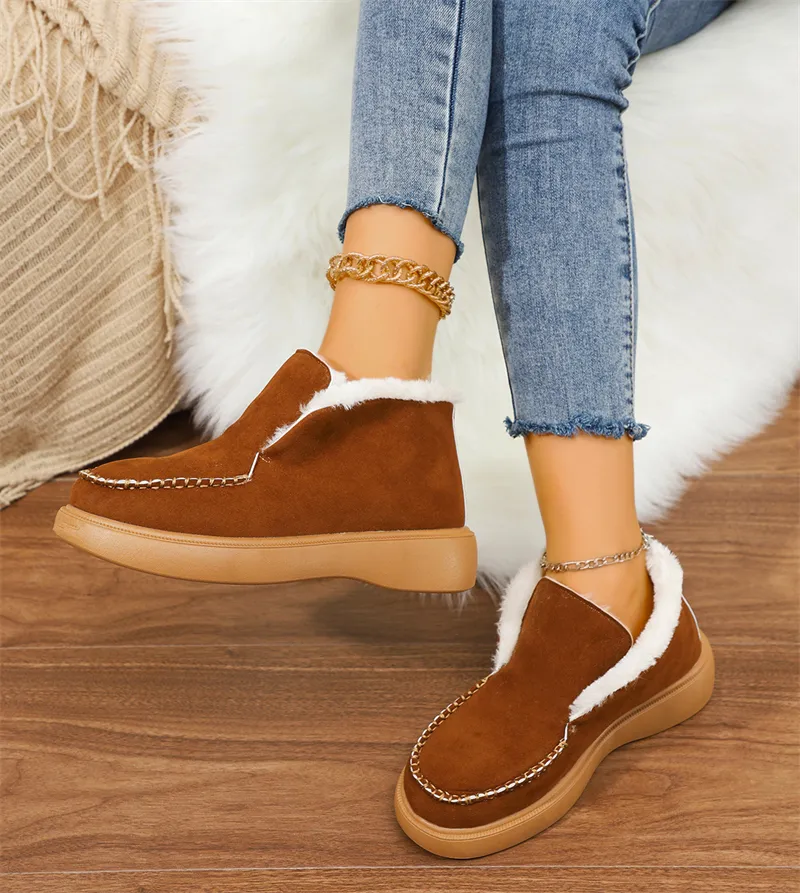 Designer snowboots för damer med plyschfoder för vintern_voghion.com